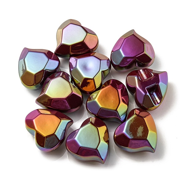 

PandaHall UV Plating Rainbow Iridescent Acrylic Beads, Heart, Dark Red, 22x23x13mm, Hole: 3.5mm Acrylic Heart