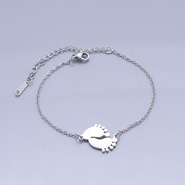 

PandaHall 201 Stainless Steel Link Bracelets, with Lobster Claw Clasps, Baby Feet, Stainless Steel Color, 6-3/4 inch(17~17.25cm) 201...