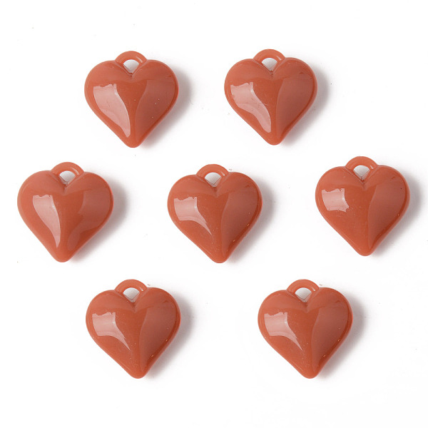 

PandaHall Opaque Acrylic Pendants, Heart, Chocolate, 23x21.5x9mm, Hole: 2mm Acrylic Heart Brown