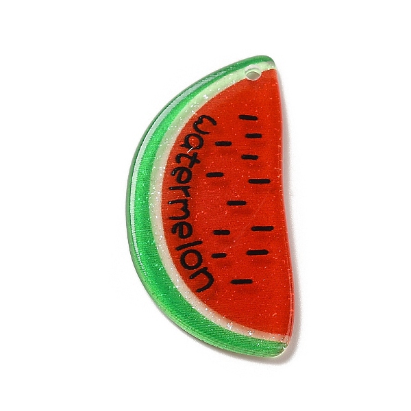 

PandaHall Acrylic Pendants, Fruits, Watermelon, 40x20x2mm, Hole: 2mm Acrylic Watermelon