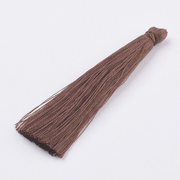 

PandaHall Nylon Tassel Pendant Decoration, Coconut Brown, 65~74x6mm Nylon Brown