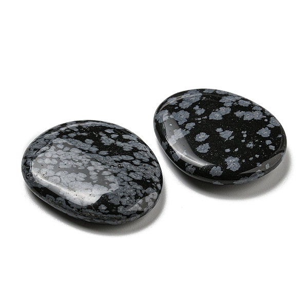 

PandaHall Natural Snowflake Obsidian Beads, No Hole/Undrilled, Nuggets, 39~41x34~35x7~7.5mm Snowflake Obsidian Nuggets