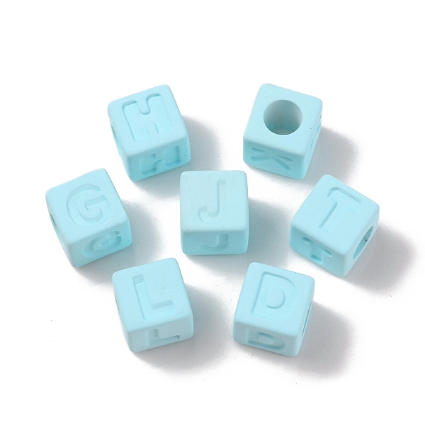 

PandaHall Rubberized Style Transparent Acrylic Beads, Square, Light Cyan, 12x12x12mm, Hole: 7mm Acrylic Square