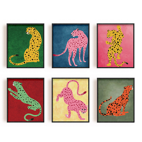 

PandaHall Chemical Fiber Oil Canvas Hanging Painting, Home Wall Decoration, Rectangle, Leopard, 250x200mm, 6 style, 1pc/style, 6pcs/set...