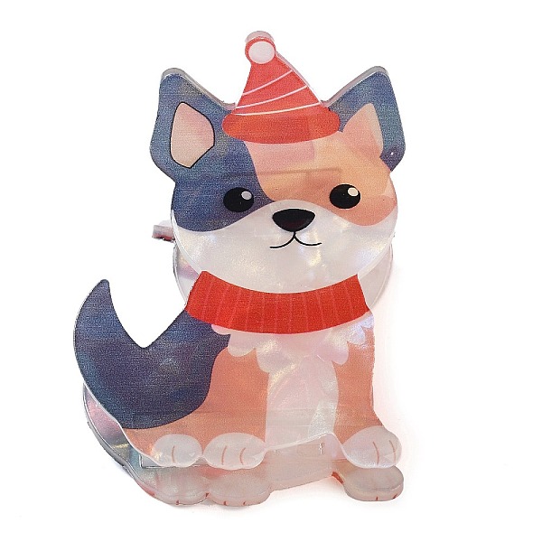 

PandaHall Animal PVC Plastic Claw Hair Clips, with Steel Findings, Hair Accessories for Girls, Dog, 63.5x52x64mm Plastic Dog