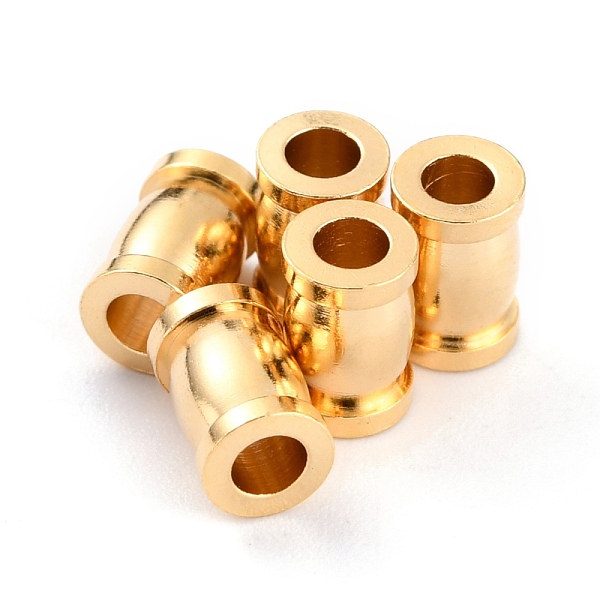 

PandaHall Brass Spacer Beads, Long-Lasting Plated, Column, Real 24K Gold Plated, 6x4mm, Hole: 2mm Brass Column
