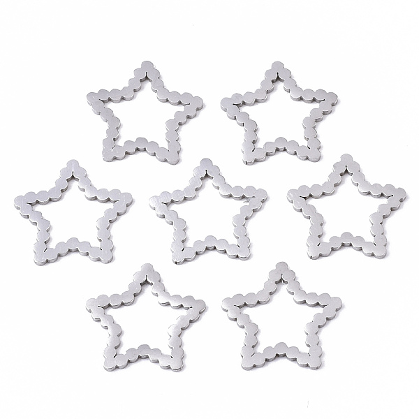 

PandaHall 201 Stainless Steel Linking Rings, Laser Cut, Star, Stainless Steel Color, 14.5x15x1mm, Inner Diameter: 8x8mm 201 Stainless Steel...
