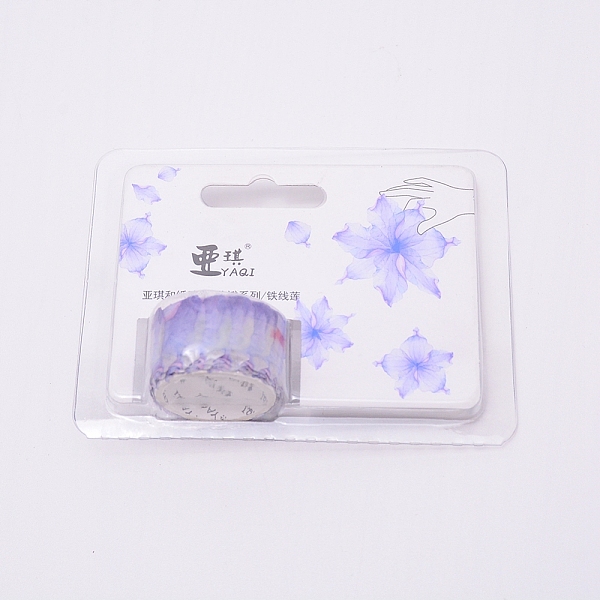 

PandaHall DIY Scrapbook, Paper Decorative Adhesive Tapes, Flower Pattern, Blue Violet, 20mm Paper Flower