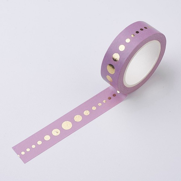 

PandaHall DIY Scrapbook Decorative Paper Tapes, Adhesive Tapes, Plum, 15mm Paper Purple