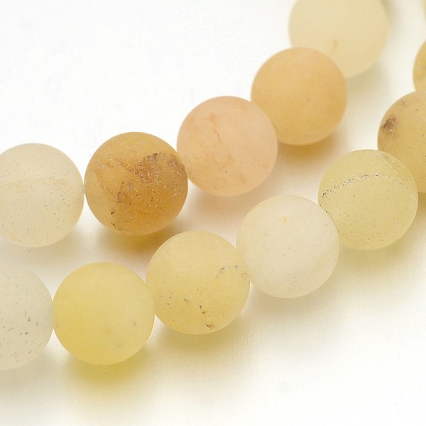 

PandaHall Frosted Round Natural Yellow Aventurine Bead Strands, 8mm, Hole: 1mm, about 47pcs/strand, 15 inch Yellow Aventurine Round