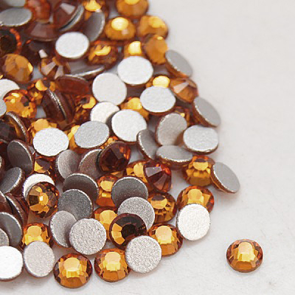 

PandaHall Glass Flat Back Rhinestone, Grade A, Back Plated, Faceted, Half Round, Topaz, SS6, 1.9~2mm, 1440pcs/bag Glass Rhinestone Half..., Yellow