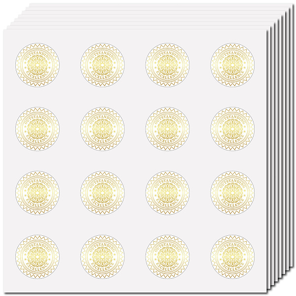 

PandaHall CREATCABIN 128Pcs Certificate Seal Stickers Outstanding Excellence Stickers Words Vinyl Decal Self-Adhesive Waterproof Sticker...