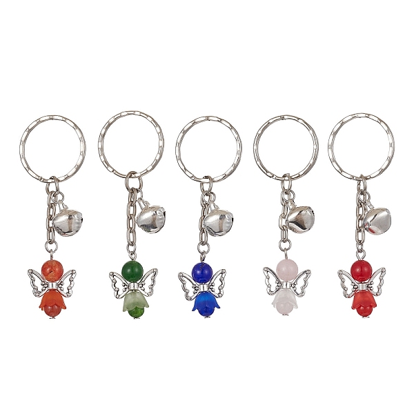 

PandaHall Angel Natural Gemstone Kcychain, with Acrylic Pendant and Iron Findings, Mixed Color, 7.6cm Mixed Stone Angel & Fairy Multicolor