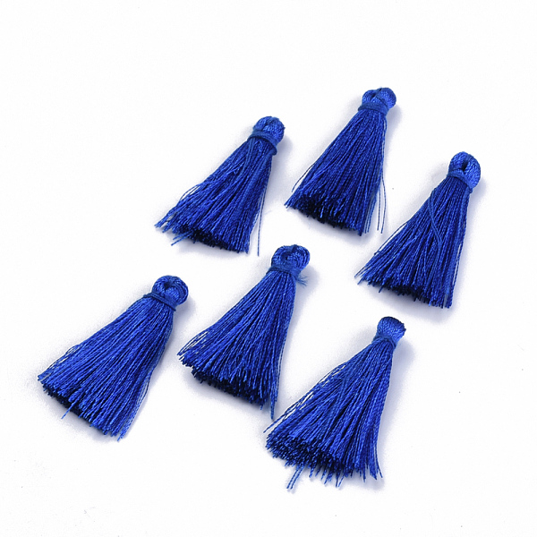 

PandaHall Polyester Tassel Pendant Decorations, Blue, 30~35mm Polyester Blue
