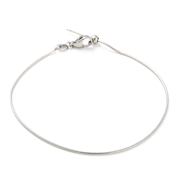 

PandaHall 304 Stainless Steel Add a Bead Adjustable Snake Chains Bracelets for Women, Stainless Steel Color, 21.4x0.1cm. 304 Stainless Steel