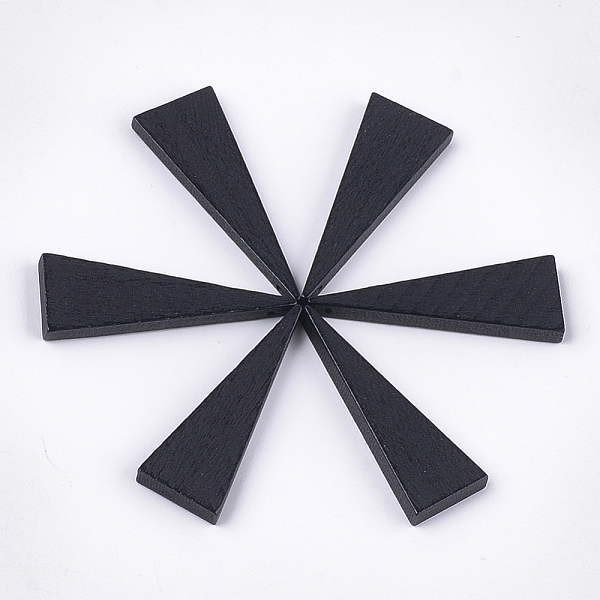 

PandaHall Painted Wood Pendants, Triangle, Black, 39.5x14x4mm, Hole: 1mm Wood Triangle Black