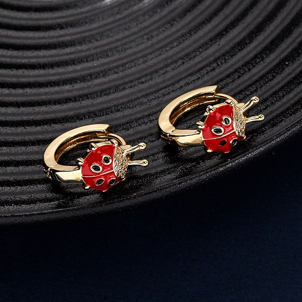 Boucles d'oreilles créoles en laiton zircon cubique micro pavé