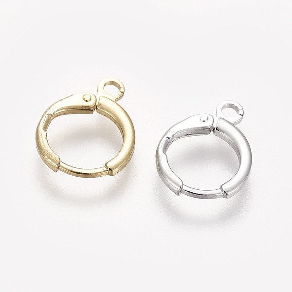

PandaHall Brass Huggie Hoop Earring Findings, with Horizontal Loops, Long-Lasting Plated, Lead Free & Nickel Free, Mixed Color...