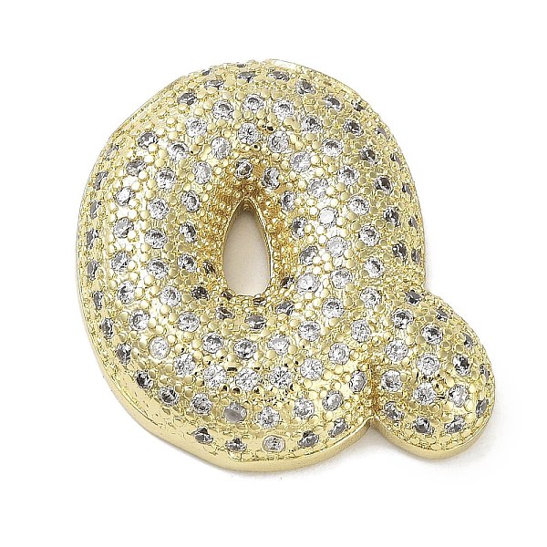 

PandaHall Rack Plating Brass Micro Pave Clear Cubic Zirconia Pendants, Lead Free & Cadmium Free, Long-Lasting Plated, Letter Q, 25x20x5.5mm...