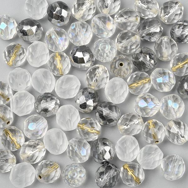 

PandaHall Fire-Polished Czech Glass Beads, Faceted, Ananas, Clear, 10x10mm, Hole: 1.4mm, about 60pcs/bag Czech Glass Round Clear