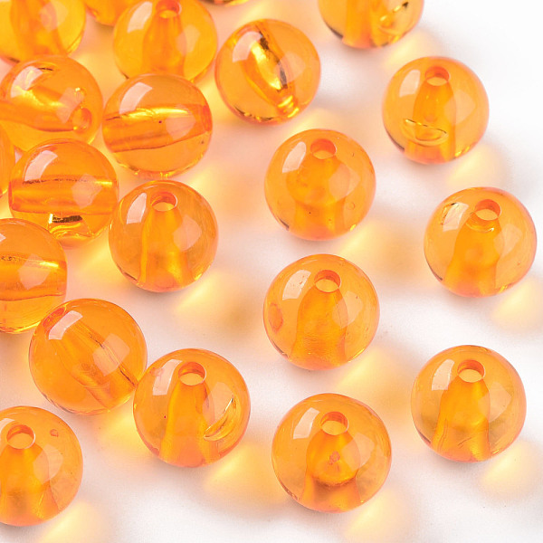 

PandaHall Transparent Acrylic Beads, Round, Orange, 12x11mm, Hole: 2.5mm, about 566pcs/500g Acrylic Round Orange