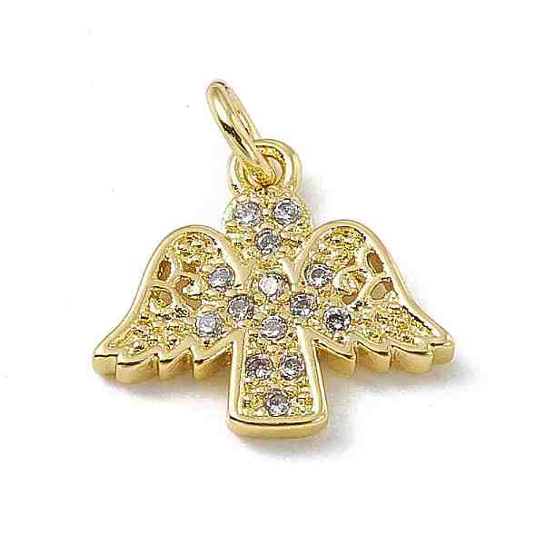 Brass Micro Pave Clear Cubic Zirconia Pendants