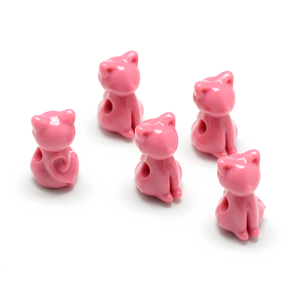

PandaHall Opaque Acrylic Kitten Beads, Cat, Hot Pink, 14.5x8.5x9.5mm, Hole: 2.5mm Acrylic Cat Shape