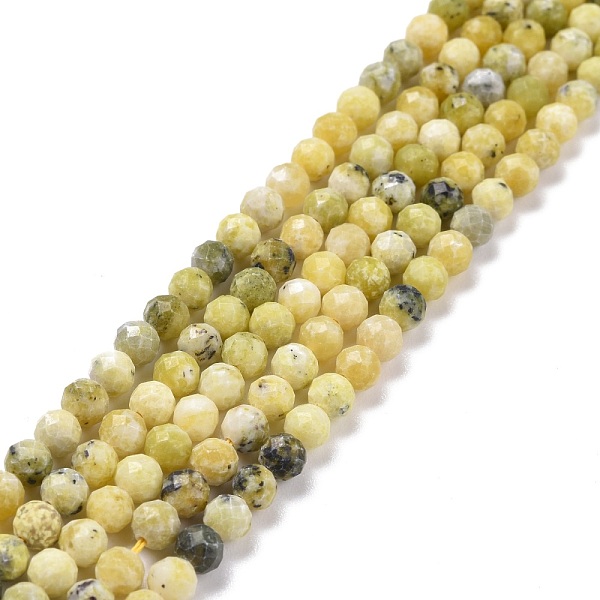 

PandaHall Natural Yellow Turquoise(Jasper) Beads Strands, Faceted, Round, 4.5mm, Hole: 0.8mm, about 90~91pcs/strand, 15.16''(38.5~39cm)...