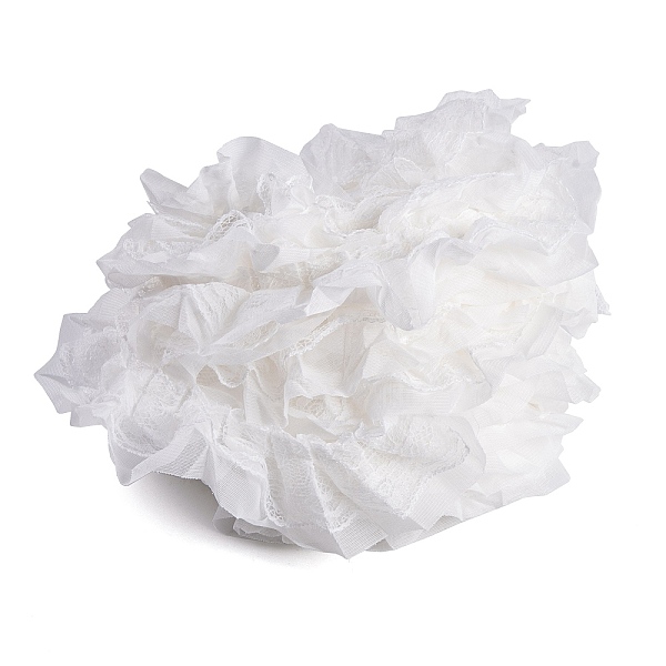 

PandaHall GORGECRAFT 11 Yards White Double-Layer Pleated Chiffon Lace Trim 5cm Wide 2-Layer Gathered Ruffle Trim Edging Tulle Trimmings...