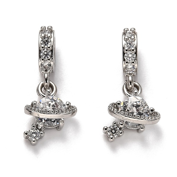 

PandaHall Brass Micro Pave Clear Cubic Zirconia European Dangle Charms, Large Hole Pendants, Long-Lasting Plated, Planet, Platinum, 20mm...