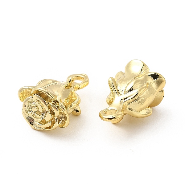 

PandaHall Rack Plating Alloy Rose Charms, Cadmium Free & Lead Free, Light Gold, 14x10x8.5mm, Hole: 1.8mm Alloy Flower