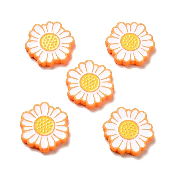 

PandaHall Opaque Acrylic Beads, with Enamel, Sunflower, Dark Orange, 24.5x23x4mm, Hole: 1.5mm Acrylic Flower