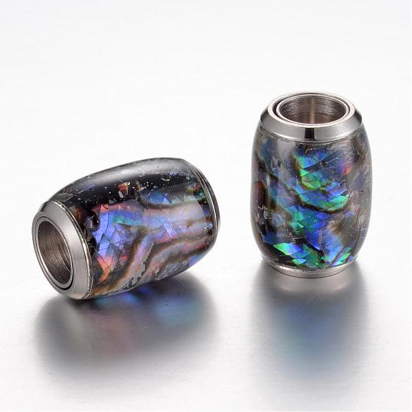 

PandaHall 304 Stainless Steel Enamel Magnetic Clasps with Glue-in Ends, with Shell, Barrel, Royal Blue, 16x13~14mm, Hole: 6mm 304 Stainless...