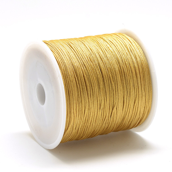 

PandaHall Nylon Thread, Chinese Knotting Cord, Goldenrod, 1.5mm, about 164.04 Yards(150m)/Roll Nylon Gold