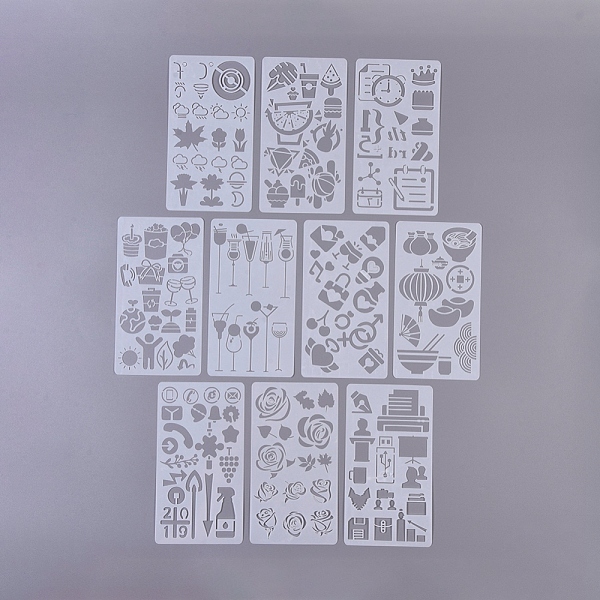 PandaHall Plastic Drawing Painting Stencils Templates, for Painting on Scrapbook Fabric Tiles Floor Furniture Wood, White, 17.1x9.6x0.05cm...