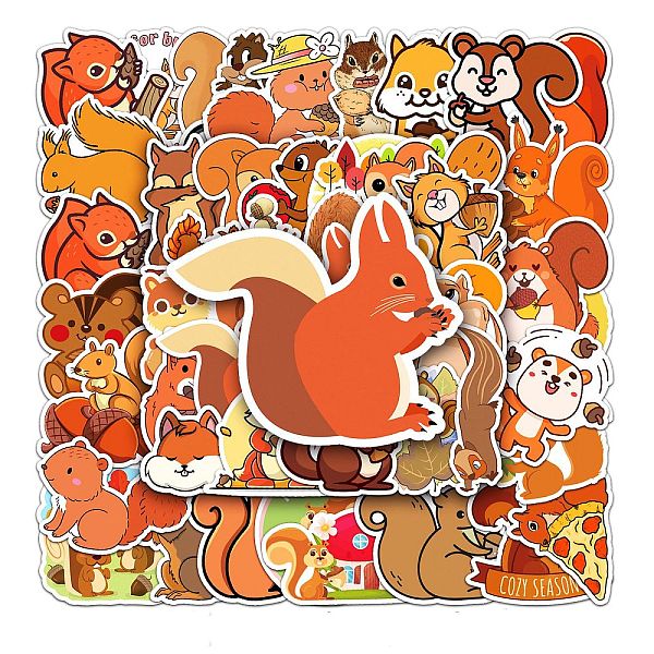 

PandaHall Autumn Theme PVC Adhesive Stickers, for Suitcase, Skateboard, Refrigerator, Helmet, Mobile Phone Shell, Squirrel Pattern...