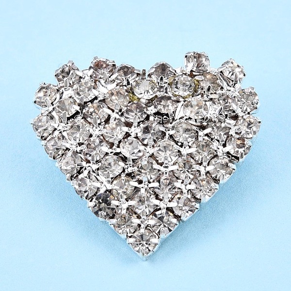 Crystal Rhinestone Heart Lapel Pin