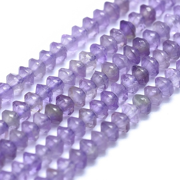 

PandaHall Natural Amethyst Beads Strands, Bicone, Faceted, 3x2mm, Hole: 0.5mm, about 190~200pcs/strand, 15.35 inch(39cm) Amethyst Bicone