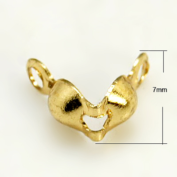 

PandaHall Brass End Bead Tips, Calotte Ends, Clamshell Knot Cover, Golden, about 7mm long, hole: 1mm, Inner: 4mm Brass