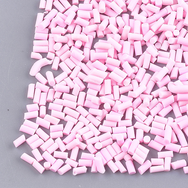

PandaHall Handmade Polymer Clay Nail Art Decoration, Fashion Nail Care, No Hole, Column, Pink, 2~6x1.5mm Polymer Clay Column Pink