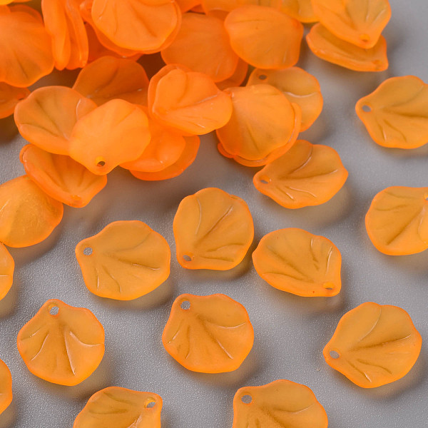 

PandaHall Transparent Frosted Acrylic Pendants, Petaline, Orange, 16x14.5x3mm, Hole: 1.6mm Acrylic Petaline Orange