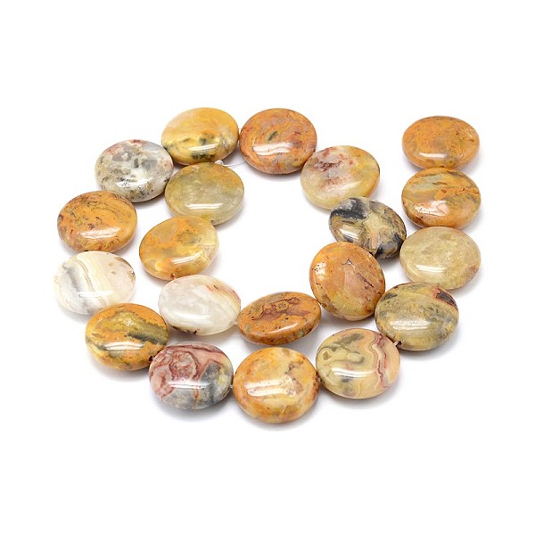 Natural Crazy Lace Agate Flat Round Beads Strands