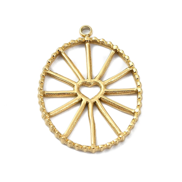 

PandaHall Ion Plating(IP) 304 Stainless Steel Pendants, Real 18K Gold Plated, Oval, 25x18x2mm, Hole: 1.4mm 304 Stainless Steel Oval
