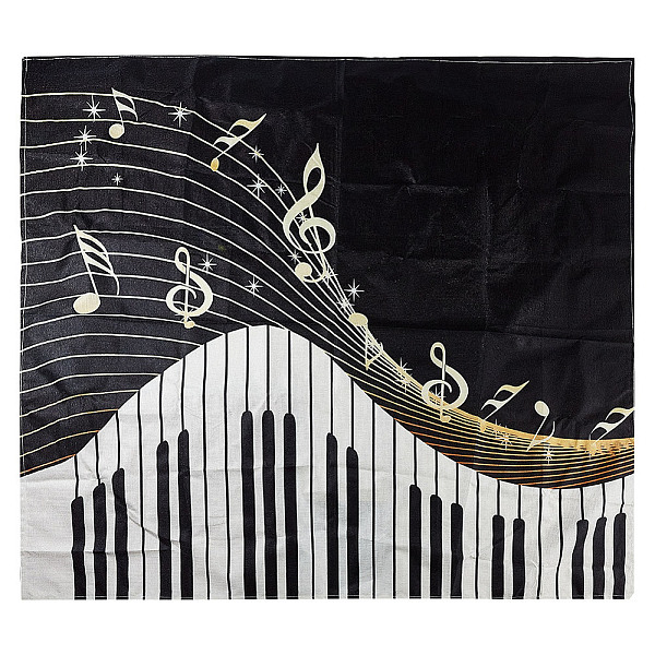 Piano and Music Note Tablecloths 54" Square Instrument Melodic Dining Room Kitchen Table Cloth Cover Tabletop Decoration for Indoor Outdoor Picnic Camping Wedding Parties Decor