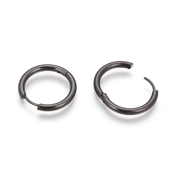 

PandaHall 304 Stainless Steel Hoop Earrings, Manual Polishing Huggie Earrings, Gunmetal, 12 Gauge, 22x2mm, Pin: 0.8mm(±0.1mm), Inner...