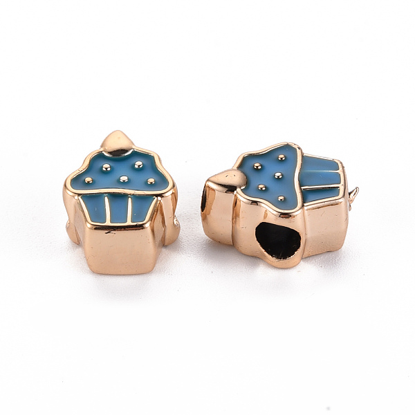

PandaHall UV Plating Acrylic European Beads, with Enamel, Large Hole Beads, Mixed Color, Cupcake, Light Gold, 14.5x11x7.5mm, Hole: 4mm..., Multicolor