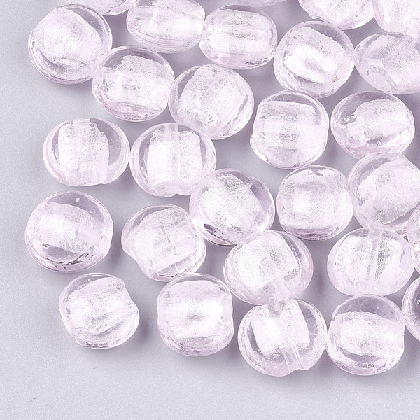 

PandaHall Handmade Silver Foil Lampwork Glass Beads, Flat Round, Pink, 12~13.5x11.5~13.5x7.5~8.5mm, Hole: 1~2mm Silver Foil Flat Round Pink