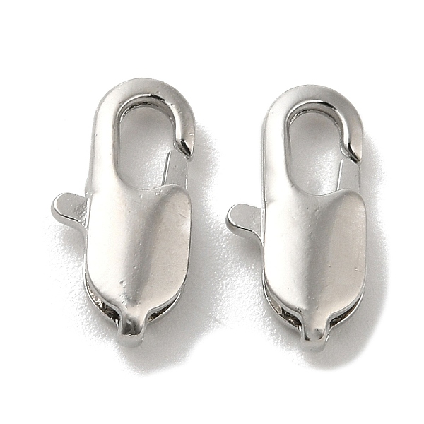 

PandaHall Brass Lobster Claw Clasps, Real Platinum Plated, 12x6x2.8mm, Hole: 1mm Brass