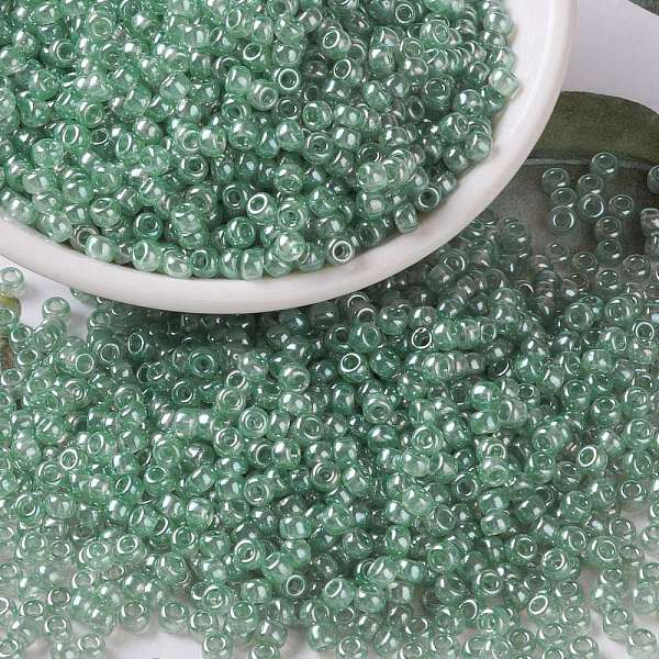 

PandaHall MIYUKI Round Rocailles Beads, Japanese Seed Beads, 8/0, (RR3511) Transparent Olive Luster, 3mm, Hole: 1mm, about 2111~2277pcs/50g..., Green