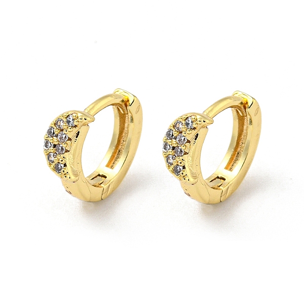 

PandaHall Brass Micro Pave Cubic Zirconia Hoop Earring, Real 18K Gold Plated, Ring, 12x4mm Brass Ring